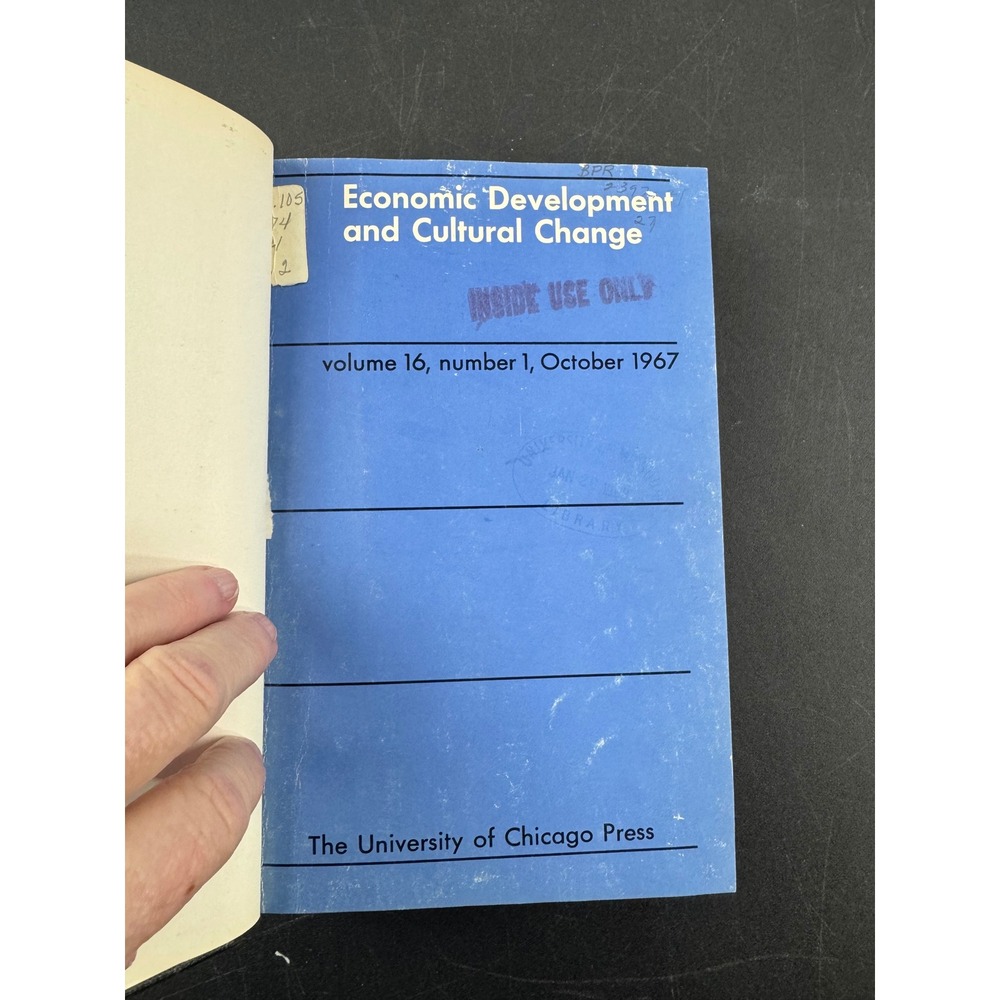 Economic Development and Cultural Change Vol 16 1967-1968 Chicago Press Journal